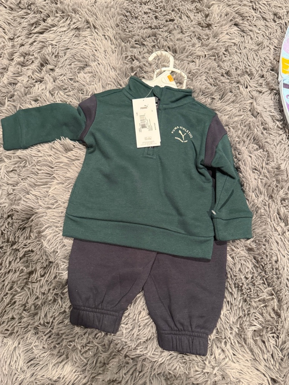 Puma Dark Green and Navy Baby Sweat Set